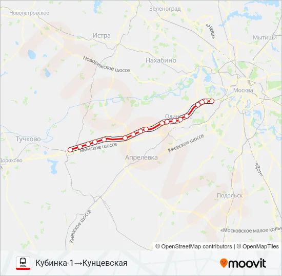 БЕЛОРУССКОЕ НАПРАВЛЕНИЕ Train Line Map