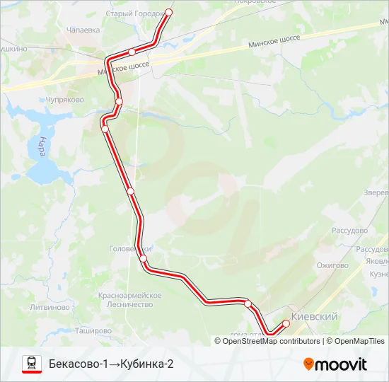 БЕЛОРУССКОЕ НАПРАВЛЕНИЕ Train Line Map