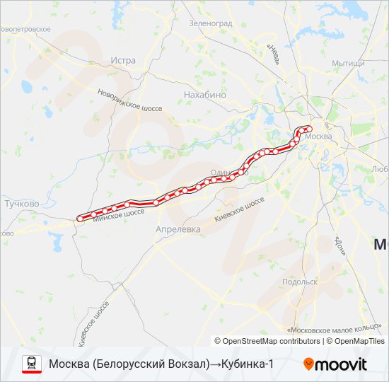 БЕЛОРУССКОЕ НАПРАВЛЕНИЕ Train Line Map