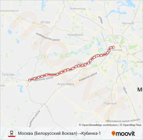 БЕЛОРУССКОЕ НАПРАВЛЕНИЕ Train Line Map