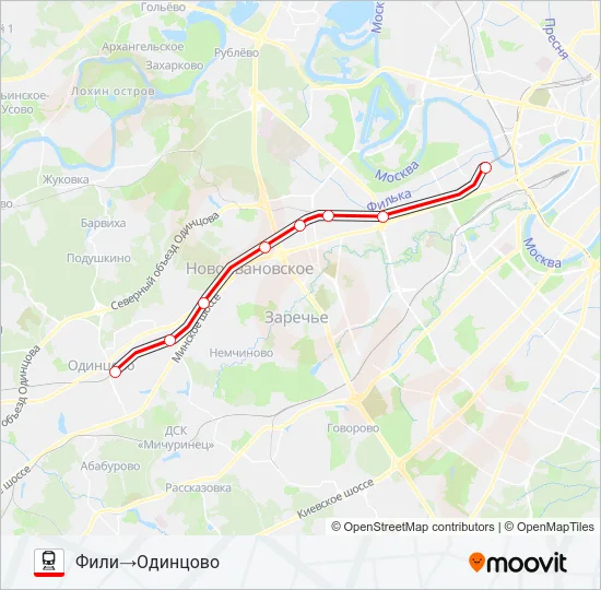 БЕЛОРУССКОЕ НАПРАВЛЕНИЕ Train Line Map