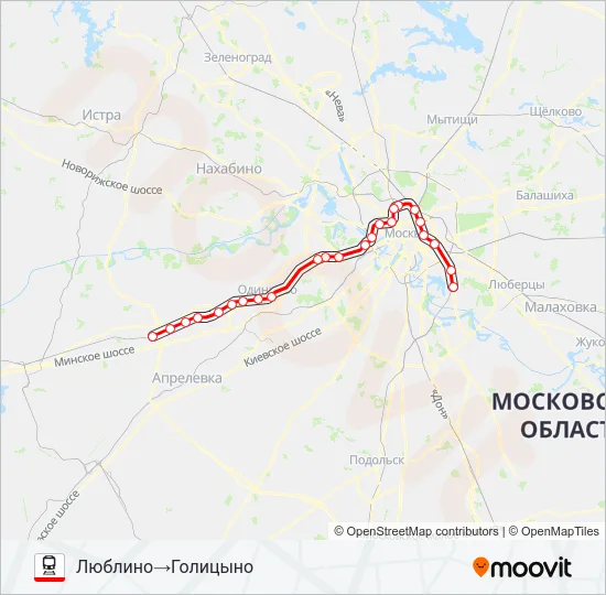 БЕЛОРУССКОЕ НАПРАВЛЕНИЕ Train Line Map