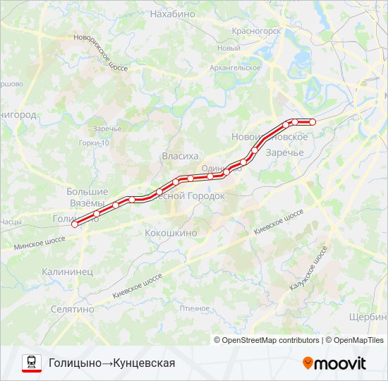 БЕЛОРУССКОЕ НАПРАВЛЕНИЕ Train Line Map