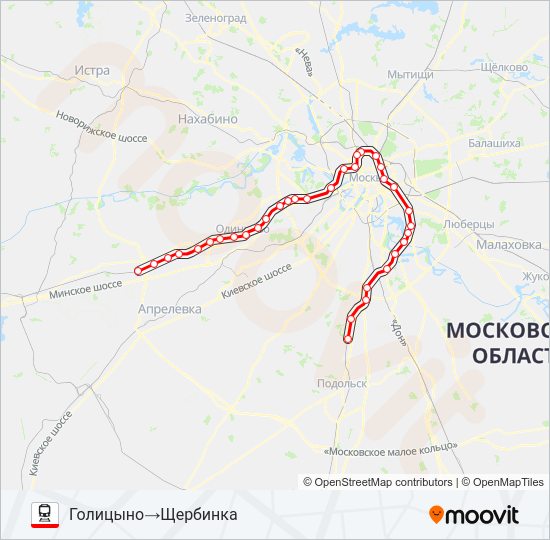 БЕЛОРУССКОЕ НАПРАВЛЕНИЕ Train Line Map