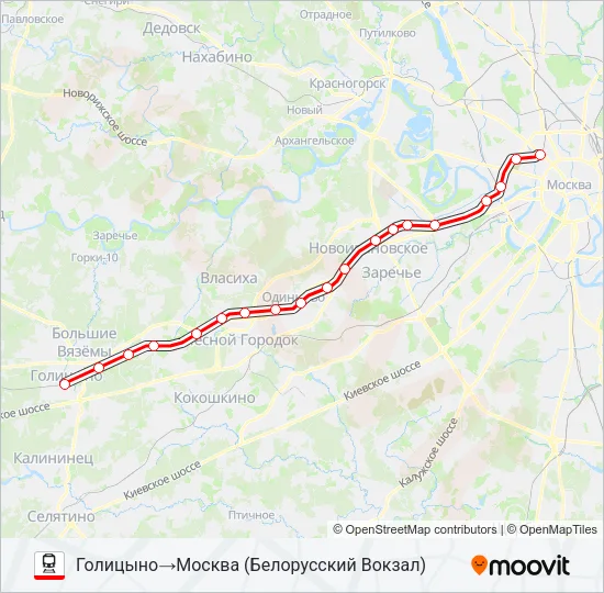 БЕЛОРУССКОЕ НАПРАВЛЕНИЕ Train Line Map