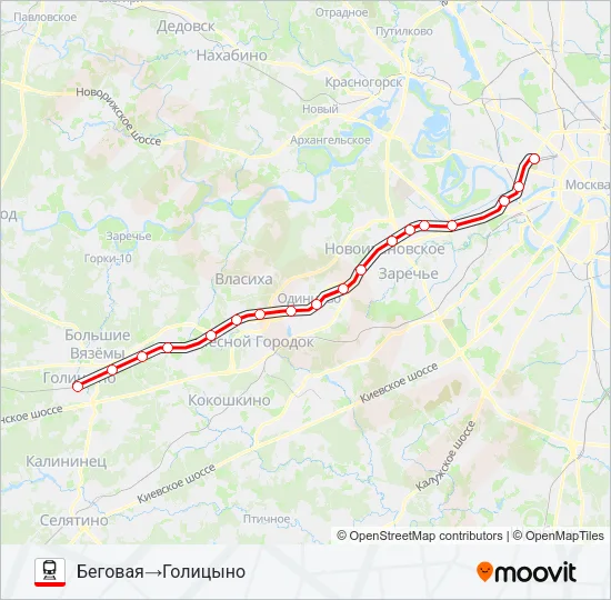 БЕЛОРУССКОЕ НАПРАВЛЕНИЕ Train Line Map