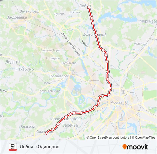 БЕЛОРУССКОЕ НАПРАВЛЕНИЕ Train Line Map