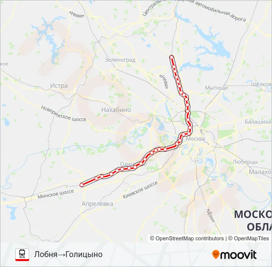 БЕЛОРУССКОЕ НАПРАВЛЕНИЕ Train Line Map