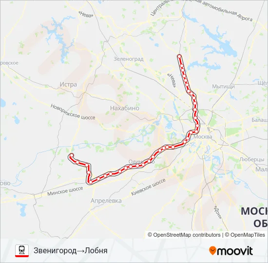 БЕЛОРУССКОЕ НАПРАВЛЕНИЕ Train Line Map