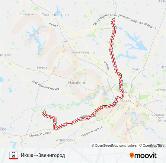 БЕЛОРУССКОЕ НАПРАВЛЕНИЕ Train Line Map