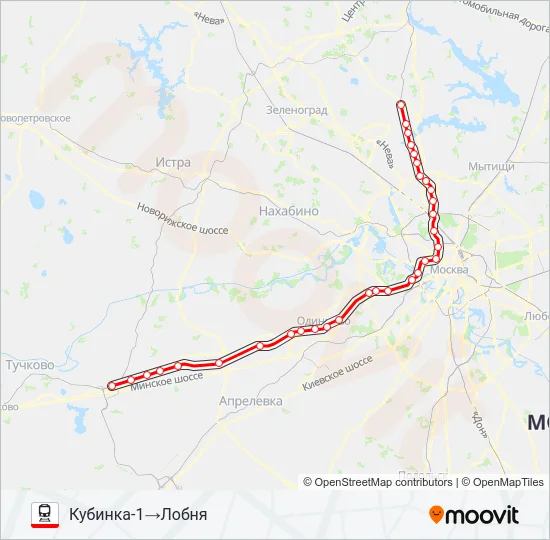 БЕЛОРУССКОЕ НАПРАВЛЕНИЕ Train Line Map