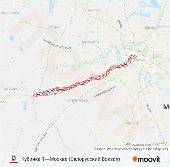БЕЛОРУССКОЕ НАПРАВЛЕНИЕ Train Line Map