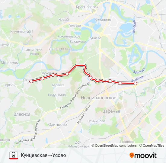 БЕЛОРУССКОЕ НАПРАВЛЕНИЕ Train Line Map