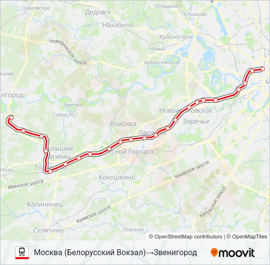 БЕЛОРУССКОЕ НАПРАВЛЕНИЕ Train Line Map