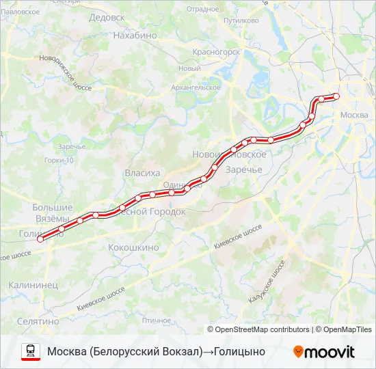 БЕЛОРУССКОЕ НАПРАВЛЕНИЕ Train Line Map