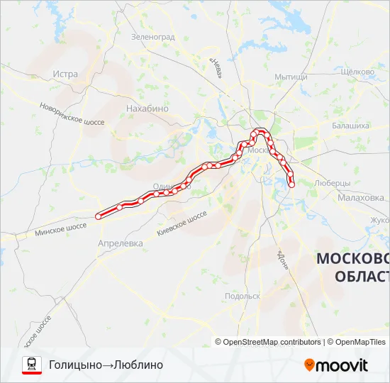 БЕЛОРУССКОЕ НАПРАВЛЕНИЕ Train Line Map