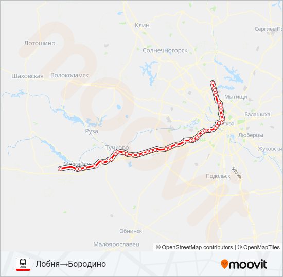 БЕЛОРУССКОЕ НАПРАВЛЕНИЕ Train Line Map