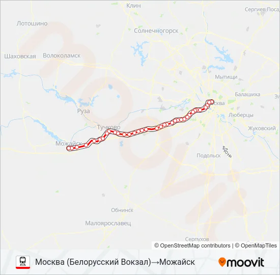БЕЛОРУССКОЕ НАПРАВЛЕНИЕ Train Line Map