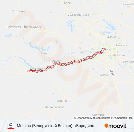 БЕЛОРУССКОЕ НАПРАВЛЕНИЕ Train Line Map