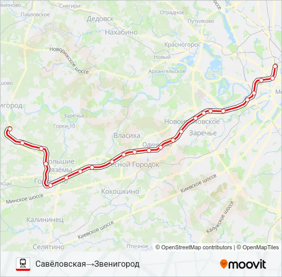 БЕЛОРУССКОЕ НАПРАВЛЕНИЕ Train Line Map