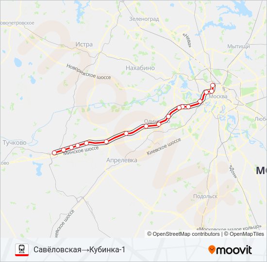 БЕЛОРУССКОЕ НАПРАВЛЕНИЕ Train Line Map