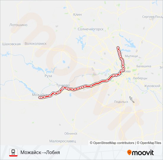 БЕЛОРУССКОЕ НАПРАВЛЕНИЕ Train Line Map