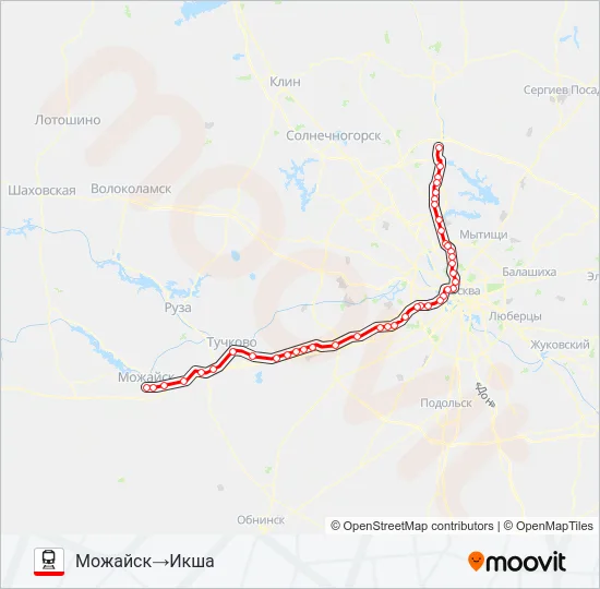 БЕЛОРУССКОЕ НАПРАВЛЕНИЕ Train Line Map