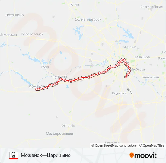 БЕЛОРУССКОЕ НАПРАВЛЕНИЕ Train Line Map
