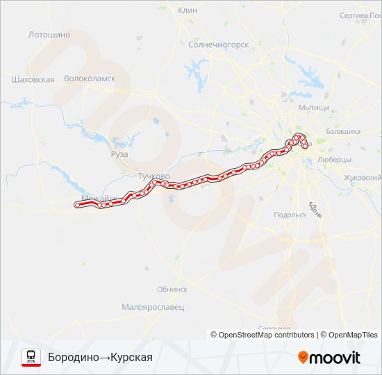 БЕЛОРУССКОЕ НАПРАВЛЕНИЕ Train Line Map