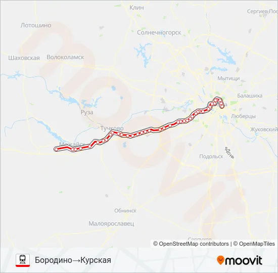 БЕЛОРУССКОЕ НАПРАВЛЕНИЕ Train Line Map