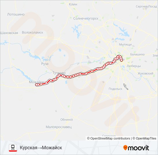 БЕЛОРУССКОЕ НАПРАВЛЕНИЕ Train Line Map