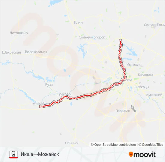 БЕЛОРУССКОЕ НАПРАВЛЕНИЕ Train Line Map