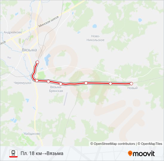 БЕЛОРУССКОЕ НАПРАВЛЕНИЕ Train Line Map