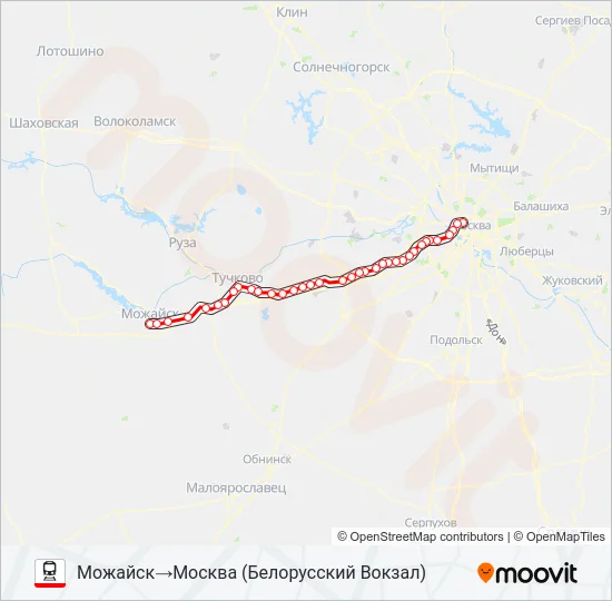 БЕЛОРУССКОЕ НАПРАВЛЕНИЕ Train Line Map