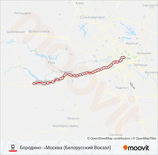 БЕЛОРУССКОЕ НАПРАВЛЕНИЕ Train Line Map