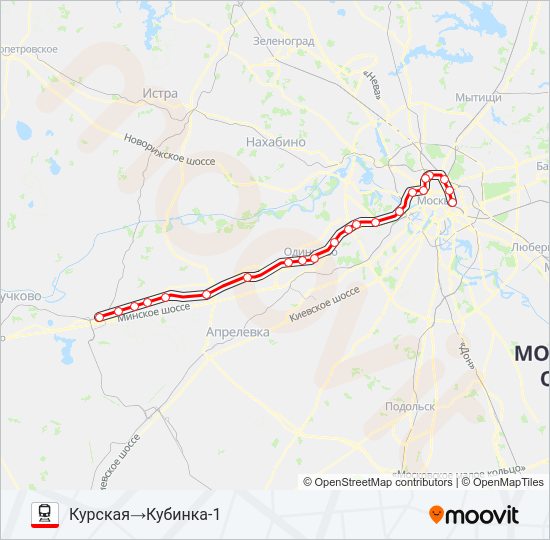 БЕЛОРУССКОЕ НАПРАВЛЕНИЕ Train Line Map