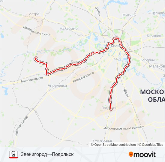 Звенигород белорусская маршрут.