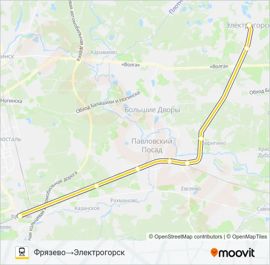 ГОРЬКОВСКОЕ НАПРАВЛЕНИЕ Train Line Map
