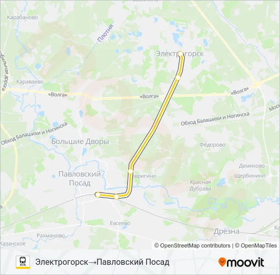 ГОРЬКОВСКОЕ НАПРАВЛЕНИЕ Train Line Map