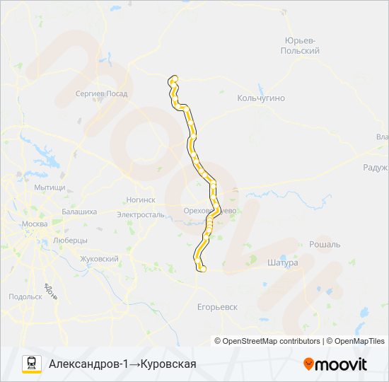 ГОРЬКОВСКОЕ НАПРАВЛЕНИЕ Train Line Map