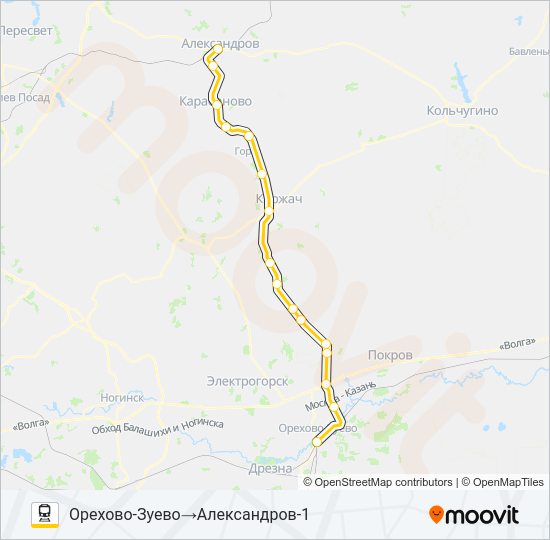 ГОРЬКОВСКОЕ НАПРАВЛЕНИЕ Train Line Map