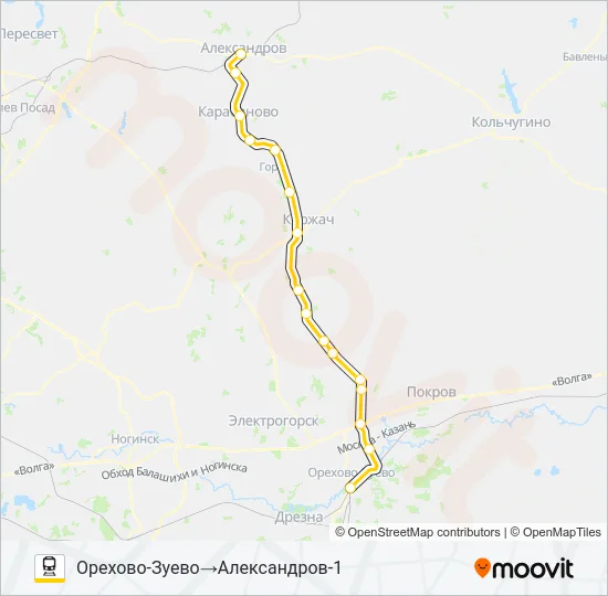 ГОРЬКОВСКОЕ НАПРАВЛЕНИЕ Train Line Map