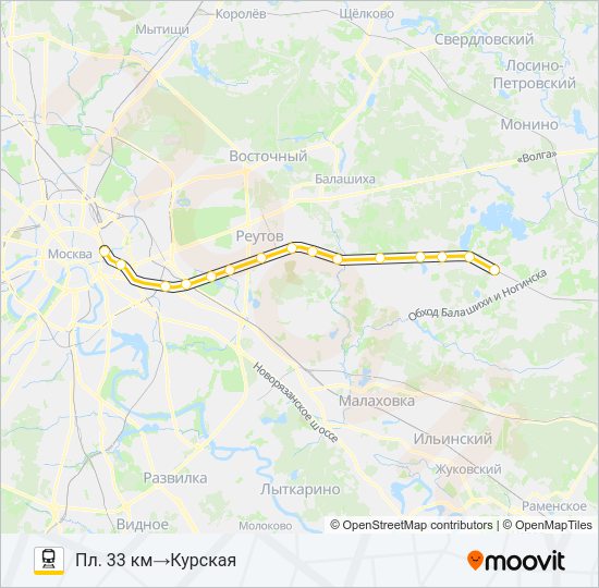 ГОРЬКОВСКОЕ НАПРАВЛЕНИЕ Train Line Map