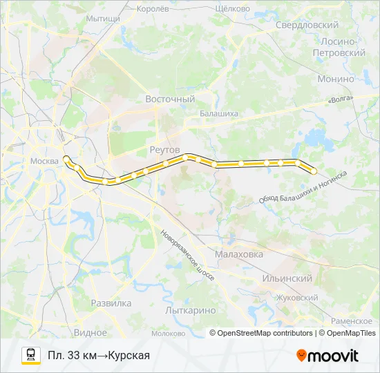 ГОРЬКОВСКОЕ НАПРАВЛЕНИЕ Train Line Map
