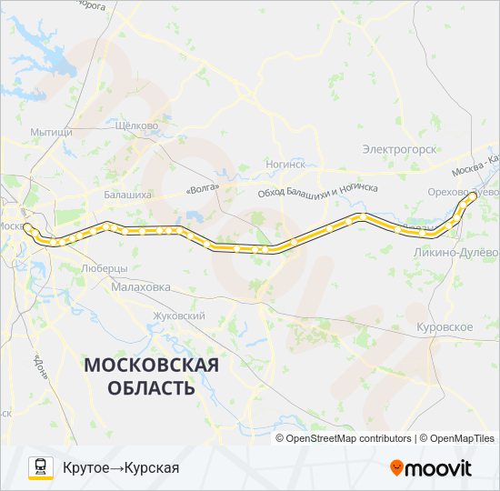 ГОРЬКОВСКОЕ НАПРАВЛЕНИЕ Train Line Map