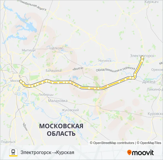 ГОРЬКОВСКОЕ НАПРАВЛЕНИЕ Train Line Map