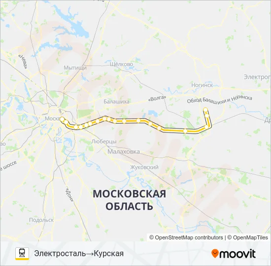ГОРЬКОВСКОЕ НАПРАВЛЕНИЕ Train Line Map