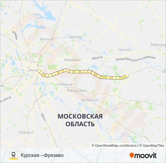 ГОРЬКОВСКОЕ НАПРАВЛЕНИЕ Train Line Map
