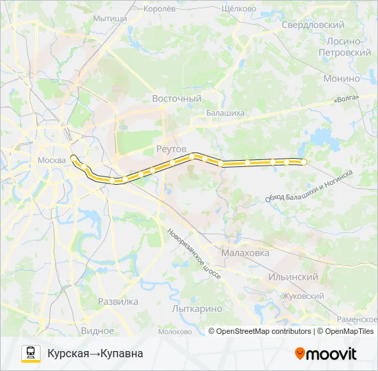 ГОРЬКОВСКОЕ НАПРАВЛЕНИЕ Train Line Map