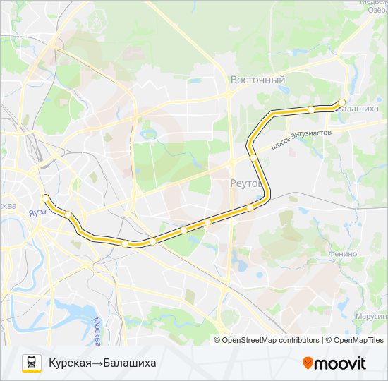 ГОРЬКОВСКОЕ НАПРАВЛЕНИЕ Train Line Map